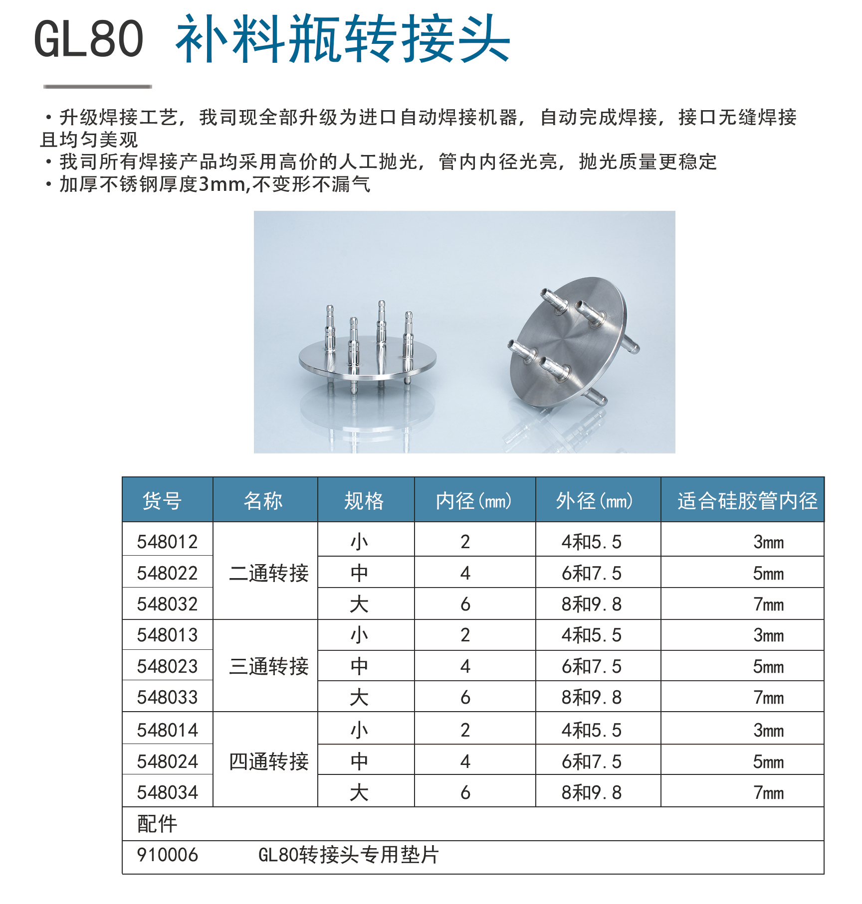 GL80发酵罐专用补料转接头