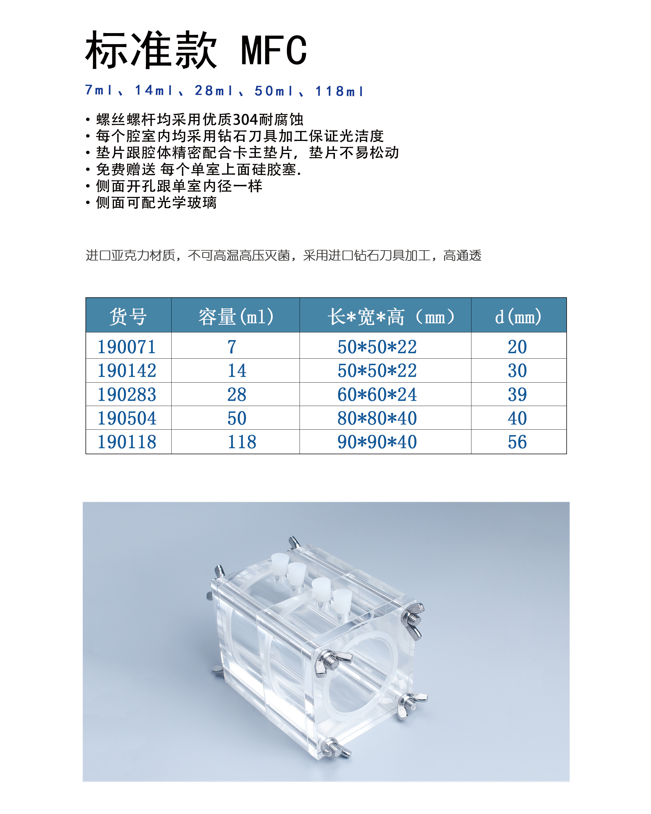7ml双室28ml单室28ml双室118ml双室微生物反应器
